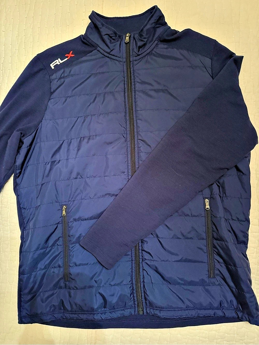RLX Ralph Lauren Merino Wool Quilted Golf Jacket Navy Men’s L